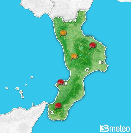 Previsioni meteo Calabria per martedì, 30 luglio