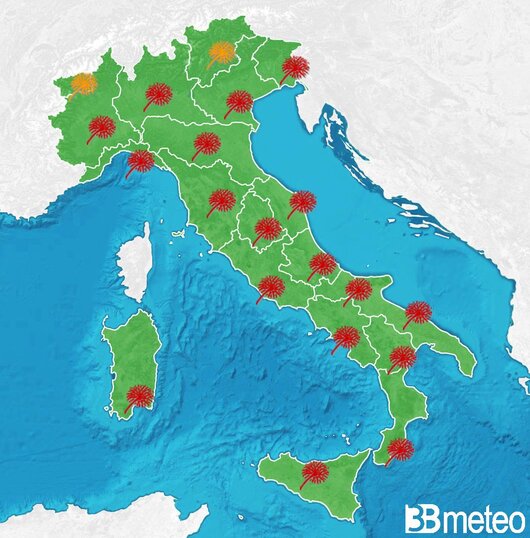 Previsioni meteo in Italia per domenica, 04 agosto