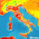 Previsioni temperature Italia per mercoledì, 31 luglio la Sera