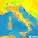 Previsioni temperature Italia per mercoledì, 31 luglio la mattina