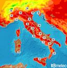 Previsioni temperature Italia per giovedì, 01 agosto il Pomeriggio
