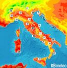 Previsioni temperature Italia per giovedì, 01 agosto la Sera