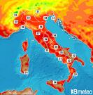 Previsioni temperature Italia per venerdì, 02 agosto il Pomeriggio