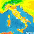 Previsioni temperature Italia per sabato, 03 agosto la notte