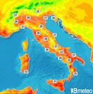 Previsioni temperature Italia per sabato, 03 agosto la Sera