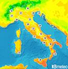 Previsioni temperature Italia per domenica, 04 agosto la mattina