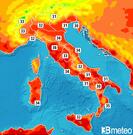 Previsioni temperature Italia per lunedì, 05 agosto il Pomeriggio