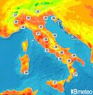 Previsioni temperature Italia per lunedì, 05 agosto la Sera