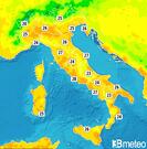 Previsioni temperature Italia per mercoledì, 07 agosto la notte