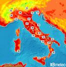 Previsioni temperature Italia per mercoledì, 07 agosto il Pomeriggio