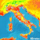 Previsioni temperature Italia per giovedì, 08 agosto la Sera