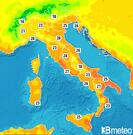 Previsioni temperature Italia per giovedì, 08 agosto la mattina