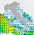 Previsioni venti Italia per sabato, 03 agosto la Sera