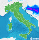 Previsioni pioggia-neve Italia per sabato, 03 agosto la notte