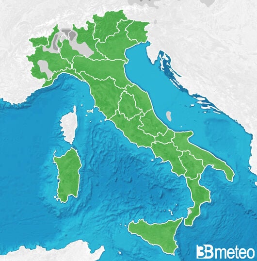 Previsioni meteo in Italia per mercoledì, 31 luglio