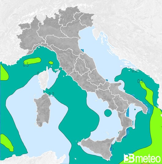 Previsioni dello stato del mare in Italia per giovedì, 01 agosto