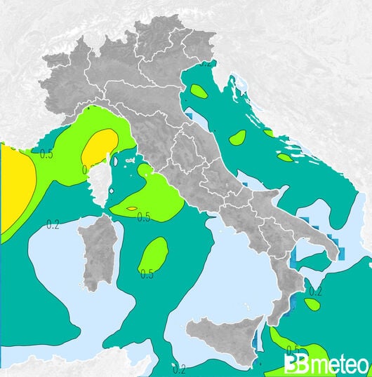 Previsioni dello stato del mare in Italia per venerdì, 02 agosto