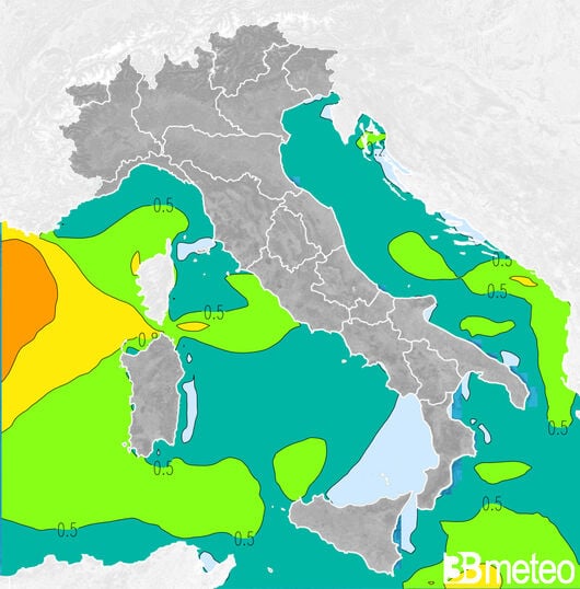 Previsioni dello stato del mare in Italia per sabato, 03 agosto