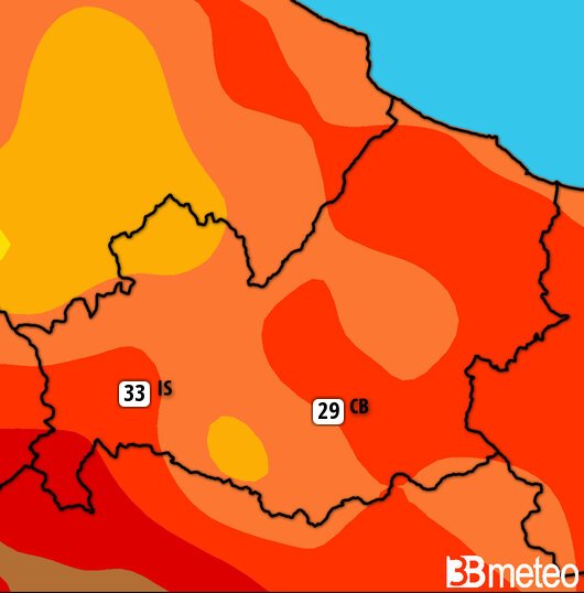 Previsioni meteo Molise per martedì, 30 luglio