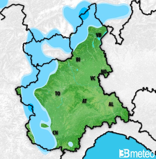 Previsioni meteo Piemonte per martedì, 30 luglio
