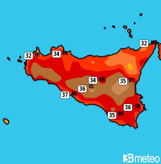 Previsioni meteo Sicilia per martedì, 30 luglio