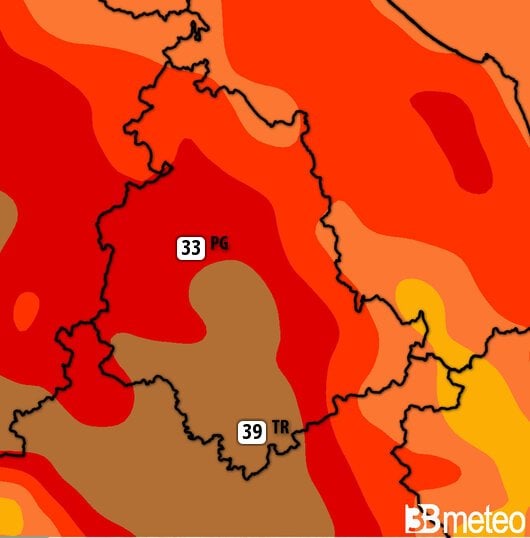 Previsioni meteo Umbria per martedì, 30 luglio