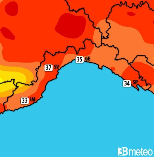 Previsioni meteo Liguria per martedì, 30 luglio
