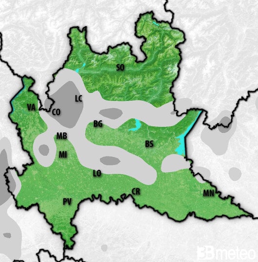 Previsioni meteo Lombardia per martedì, 30 luglio