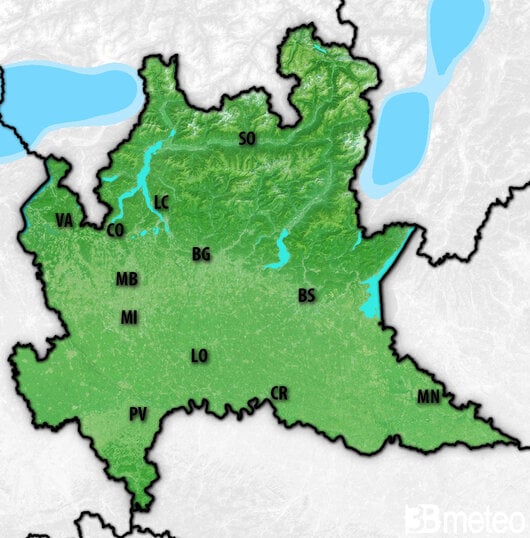 Previsioni meteo Lombardia per martedì, 30 luglio