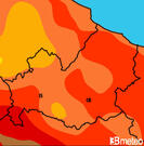 Previsioni temperature Italia per martedì, 30 luglio il pomeriggio