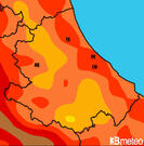 Previsioni temperature Italia per martedì, 30 luglio il pomeriggio