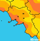 Previsioni temperature Italia per martedì, 30 luglio la mattina