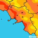 Previsioni temperature Italia per martedì, 30 luglio la sera