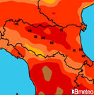 Previsioni temperature Italia per martedì, 30 luglio il pomeriggio