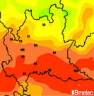 Previsioni temperature Italia per martedì, 30 luglio la sera
