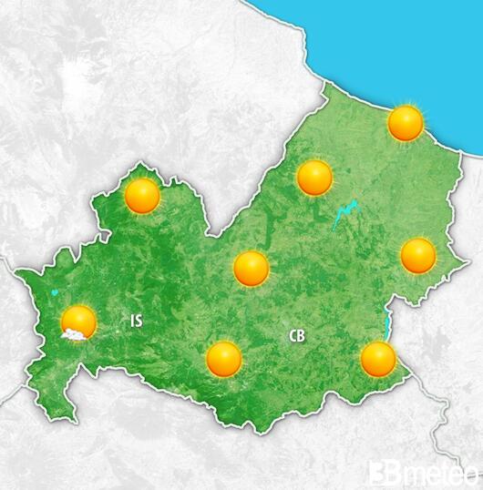 Previsioni meteo Molise per venerdì, 02 agosto
