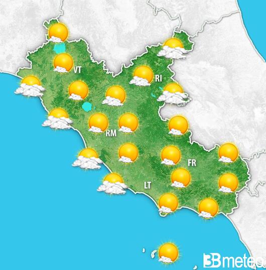 Previsioni meteo Lazio per sabato, 03 agosto