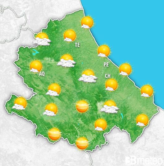 Previsioni meteo Abruzzo per domenica, 04 agosto