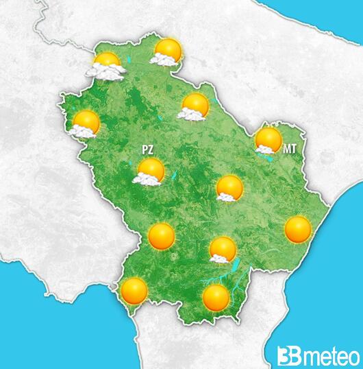 Previsioni meteo Basilicata per domenica, 04 agosto