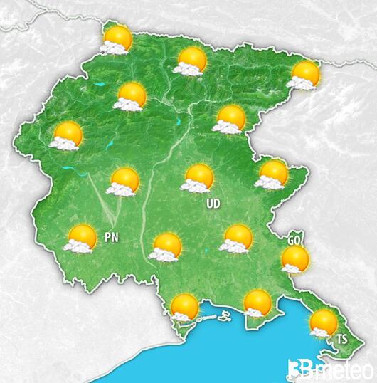 Previsioni meteo Friuli Venezia Giulia per domenica, 04 agosto