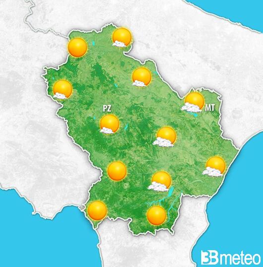 Previsioni meteo Basilicata per martedì, 06 agosto