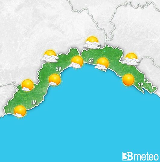 Previsioni meteo Liguria per martedì, 06 agosto