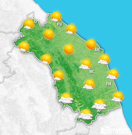 Previsioni meteo Marche per mercoledì, 07 agosto