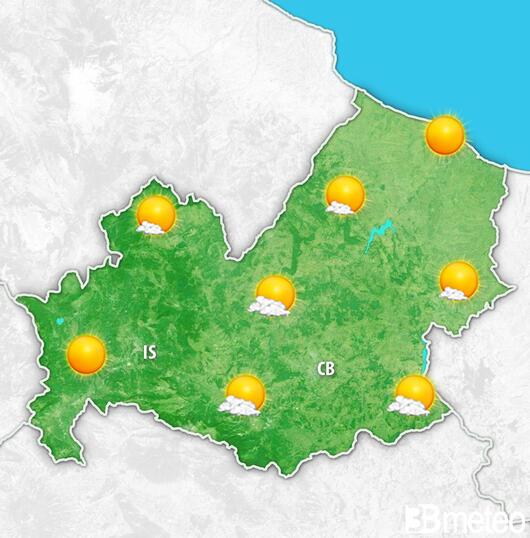 Previsioni meteo Molise per venerdì, 09 agosto