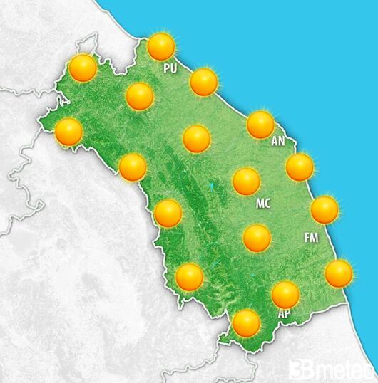 Previsioni meteo Marche per sabato, 10 agosto