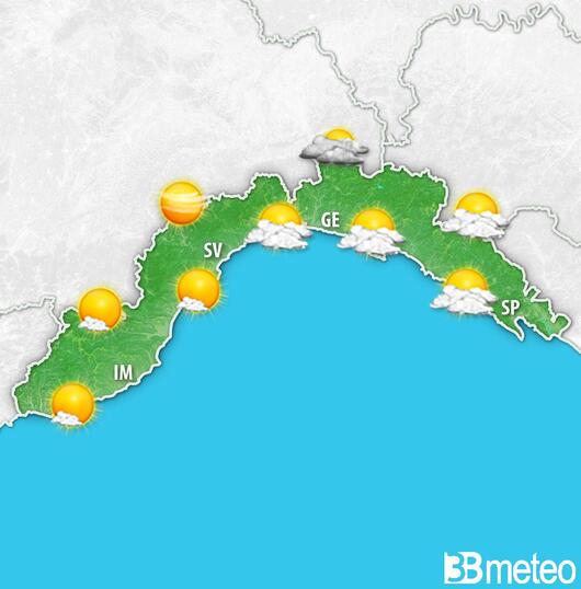 Previsioni meteo Liguria per sabato, 10 agosto