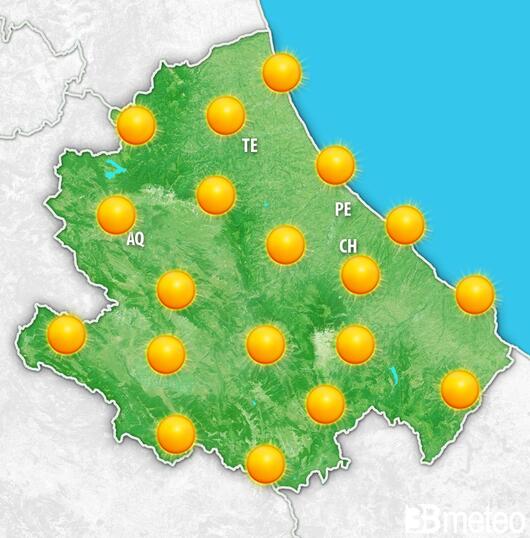 Previsioni meteo Abruzzo per domenica, 11 agosto