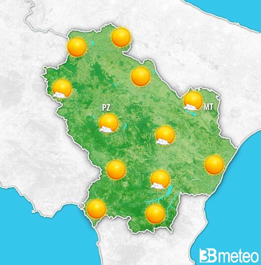 Previsioni meteo Basilicata per domenica, 11 agosto