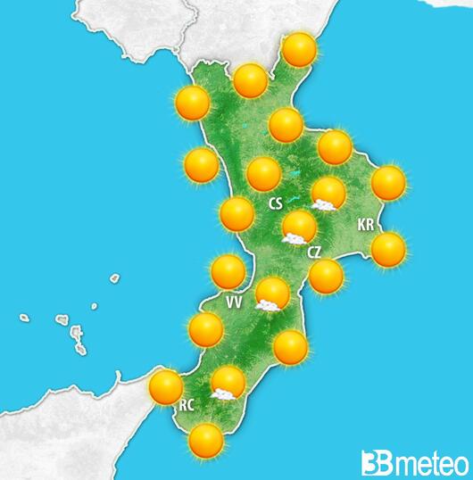 Previsioni meteo Calabria per domenica, 11 agosto