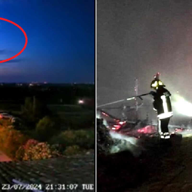 La scia nel cielo, poi la meteora cade su un capanno: "Mucche carbonizzate"